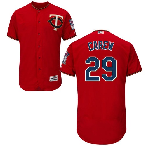 Twins #29 Rod Carew Red Flexbase Authentic Collection Stitched MLB Jersey